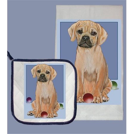 PIPSQUEAK PRODUCTIONS Pipsqueak Productions DP578 Dish Towel and Pot Holder Set - Puggle DP578